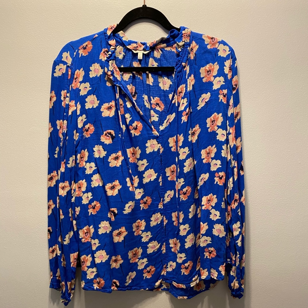 Lucky Brand Cold Shoulder Cotton Top- LG